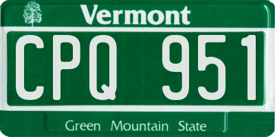 VT license plate CPQ951