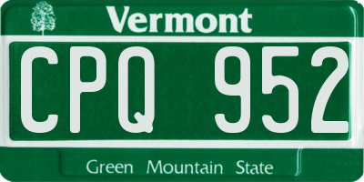 VT license plate CPQ952