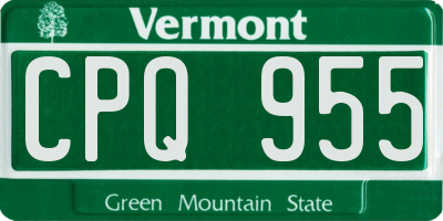 VT license plate CPQ955