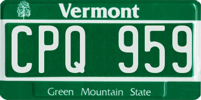 VT license plate CPQ959