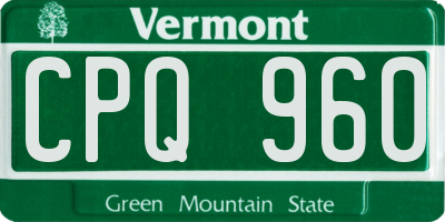 VT license plate CPQ960