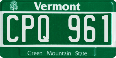 VT license plate CPQ961