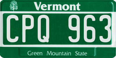 VT license plate CPQ963