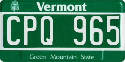VT license plate CPQ965