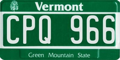 VT license plate CPQ966