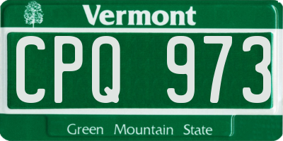 VT license plate CPQ973