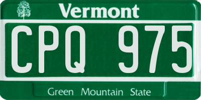 VT license plate CPQ975