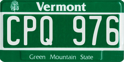 VT license plate CPQ976