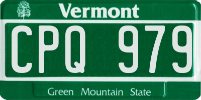 VT license plate CPQ979