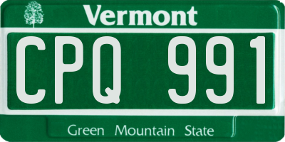 VT license plate CPQ991