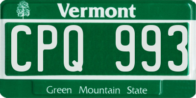 VT license plate CPQ993