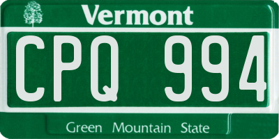 VT license plate CPQ994