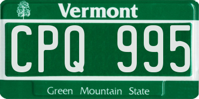 VT license plate CPQ995