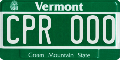 VT license plate CPR000