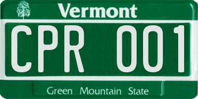 VT license plate CPR001