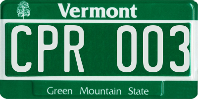 VT license plate CPR003