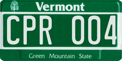 VT license plate CPR004