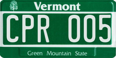 VT license plate CPR005