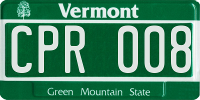 VT license plate CPR008