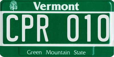 VT license plate CPR010