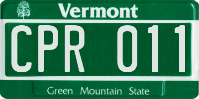 VT license plate CPR011