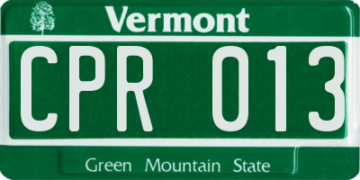 VT license plate CPR013