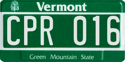 VT license plate CPR016