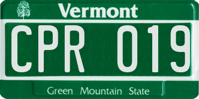 VT license plate CPR019