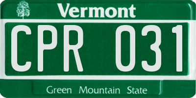 VT license plate CPR031