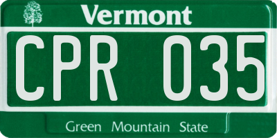VT license plate CPR035