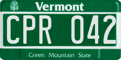 VT license plate CPR042