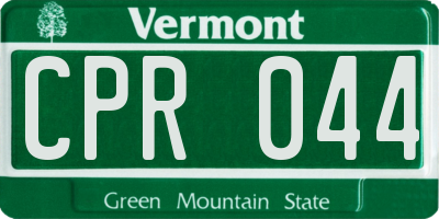 VT license plate CPR044