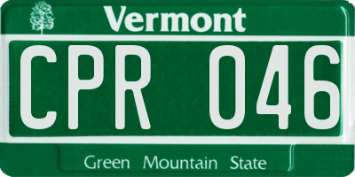 VT license plate CPR046