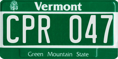 VT license plate CPR047