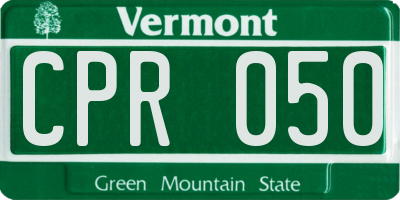 VT license plate CPR050