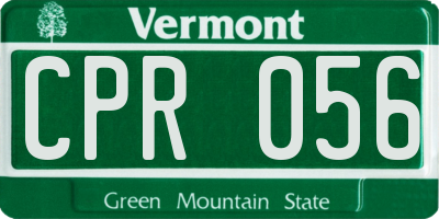 VT license plate CPR056
