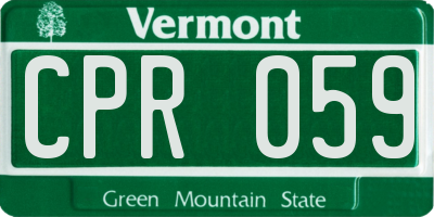 VT license plate CPR059