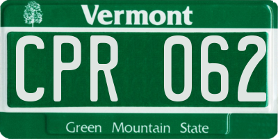 VT license plate CPR062