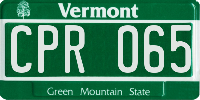 VT license plate CPR065
