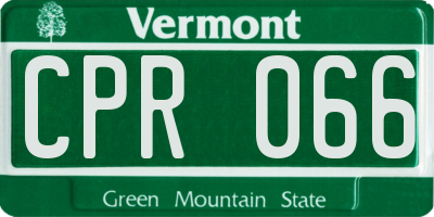 VT license plate CPR066