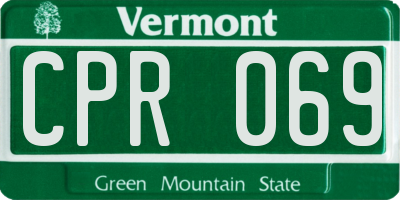VT license plate CPR069
