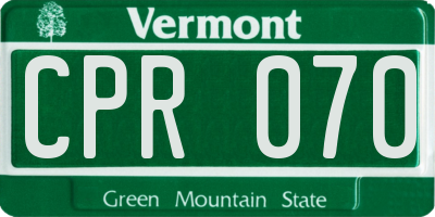 VT license plate CPR070