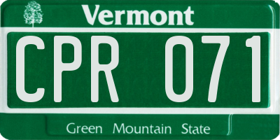 VT license plate CPR071