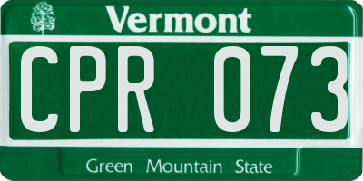 VT license plate CPR073