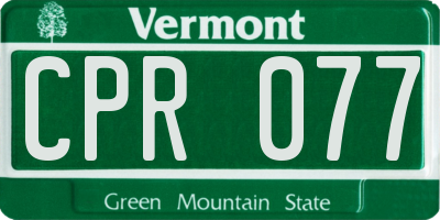 VT license plate CPR077