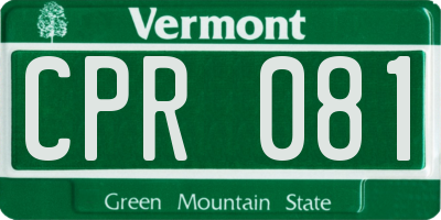 VT license plate CPR081