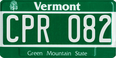 VT license plate CPR082