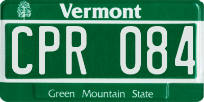 VT license plate CPR084