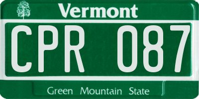 VT license plate CPR087