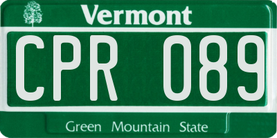 VT license plate CPR089